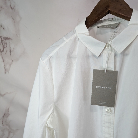 Everlane Shirt Womens White Button Up Organic Cotton Prep Balloon - Picture 4 of 15